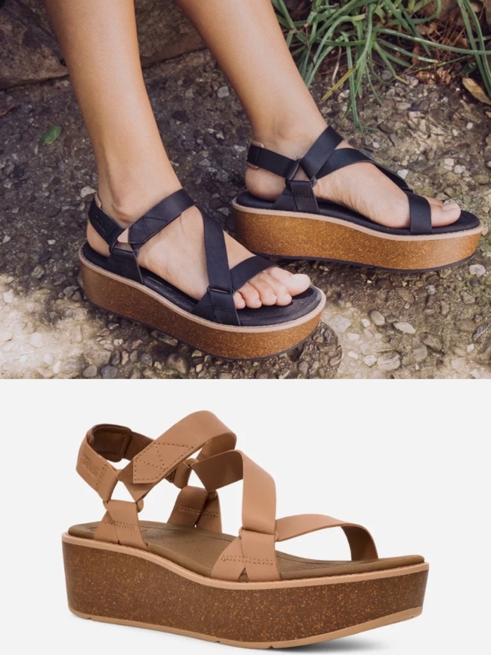 Teva Madera Wedge Sandal in Tiger’s Eye Women's Size 7 LIKE NEW